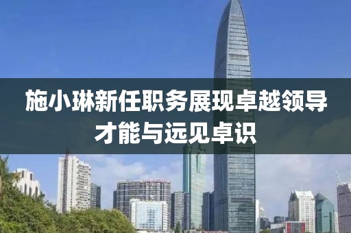 施小琳新任职务展现卓越领导才能与远见卓识