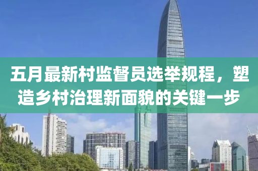 五月最新村监督员选举规程，塑造乡村治理新面貌的关键一步