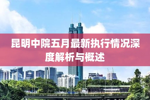 昆明中院五月最新执行情况深度解析与概述