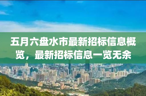 五月六盘水市最新招标信息概览，最新招标信息一览无余