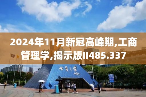 2024年11月新冠高峰期,工商管理学,揭示版II485.337